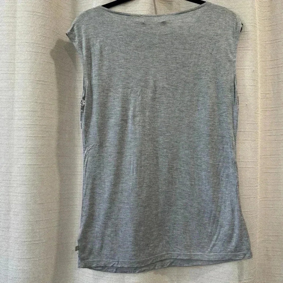 Michael Kors Striped Sequin Sleeveless Boatneck Top Gray Size Small - Picture 2 of 7